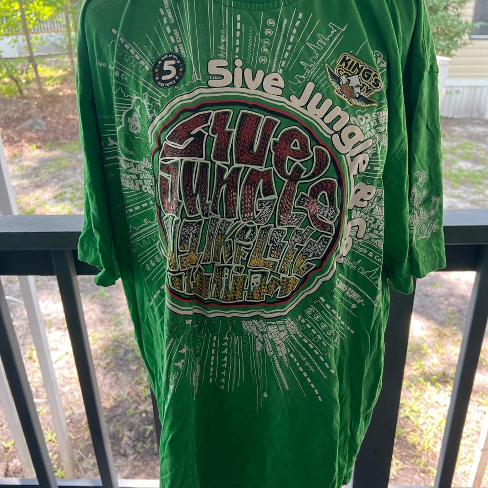 5ive Jungle Green Graphic T-Shirt
